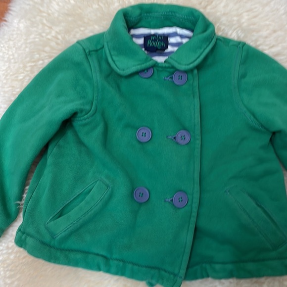 Green Double Breasted Knit Jacket/ Size 3-4 Years/ Mini Boden Jacket - Picture 2 of 7
